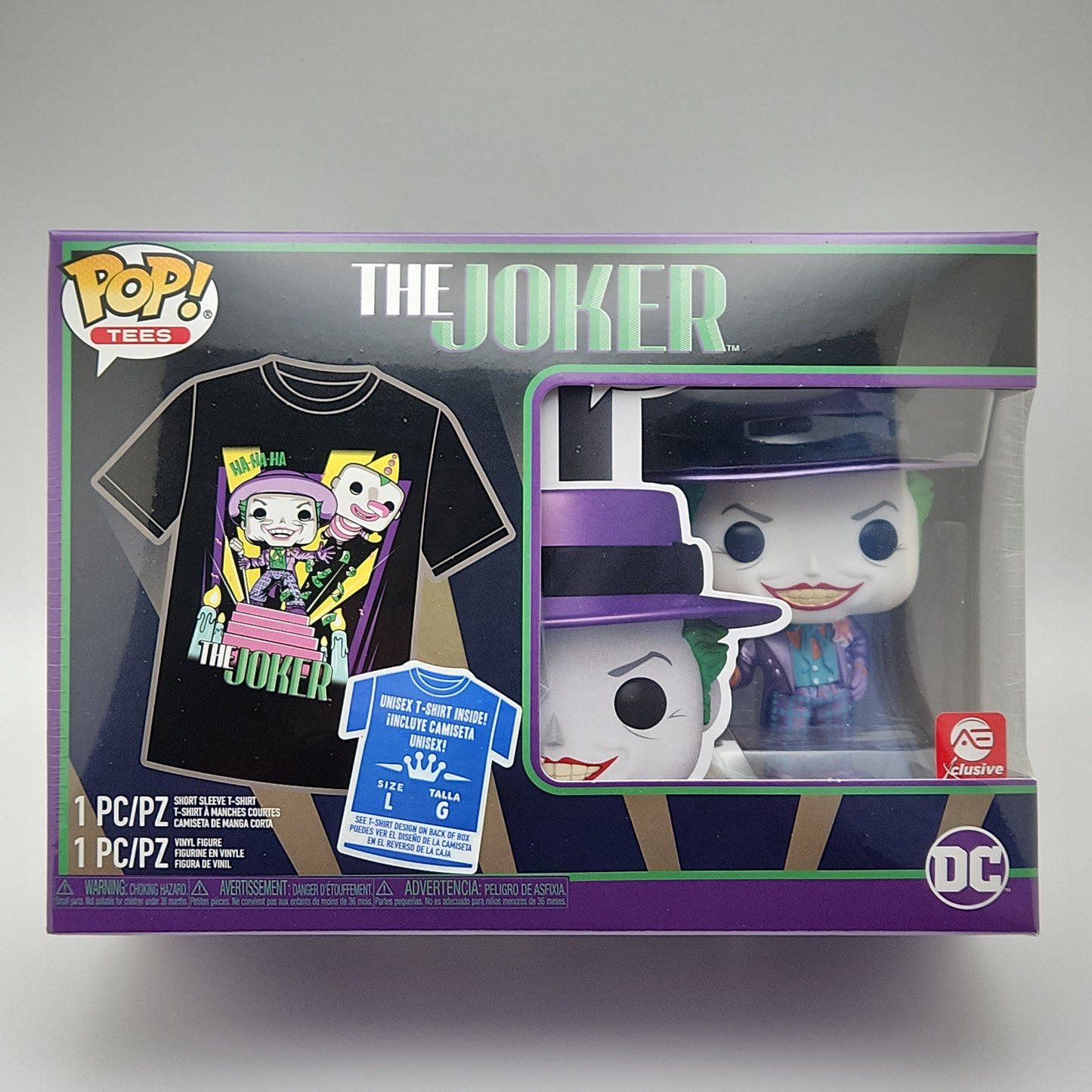 Funko Pop! & Tees- Joker with Megaphone (Metallic) Large