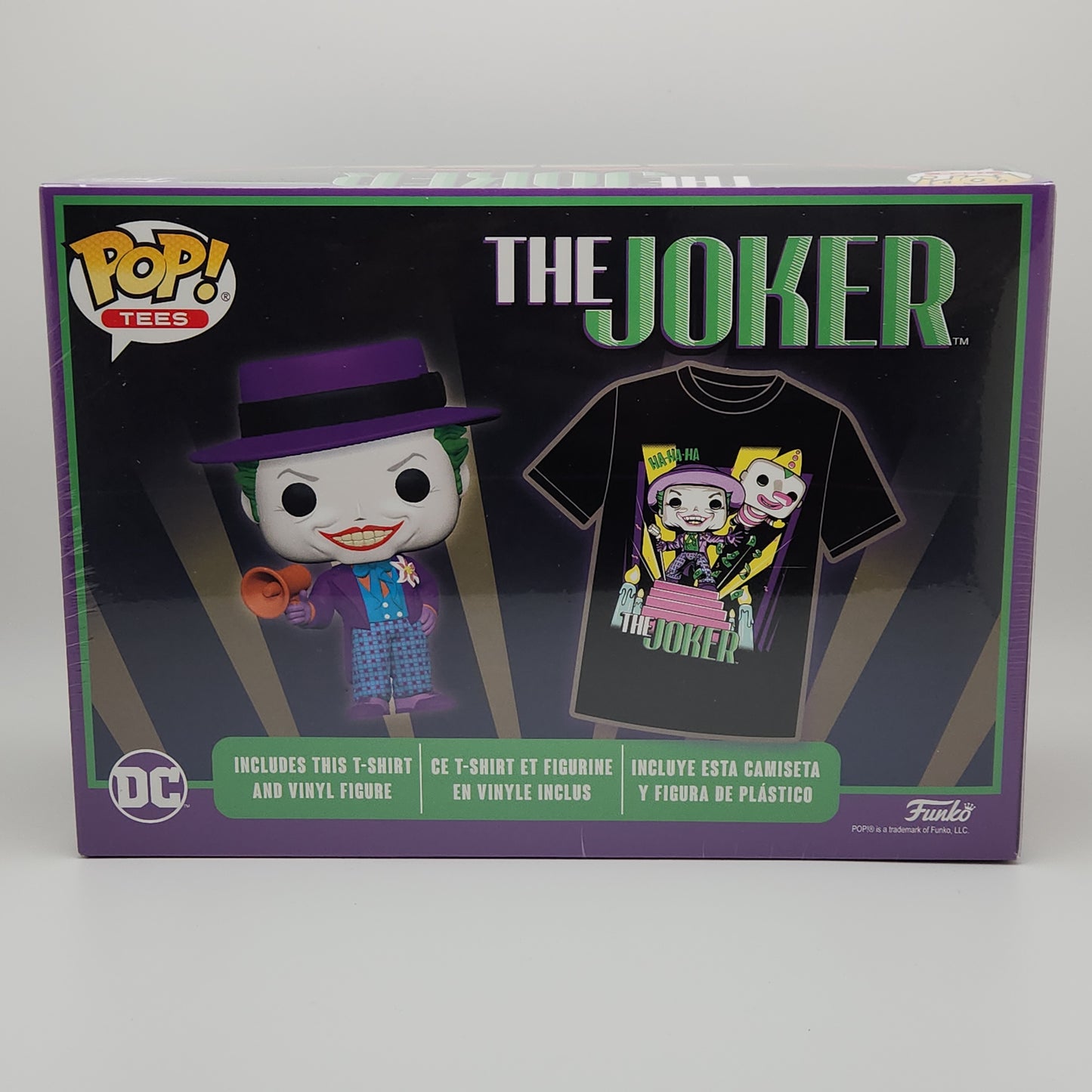 Funko Pop! & Tees- Joker with Megaphone (Metallic) Large