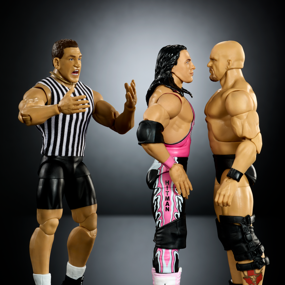 WWE Elite Collection Series- Wrestlemania XIII Submission Match- "Stone Cold" Steve Austin vs Bret "The Hitman" Hart (3-pack)