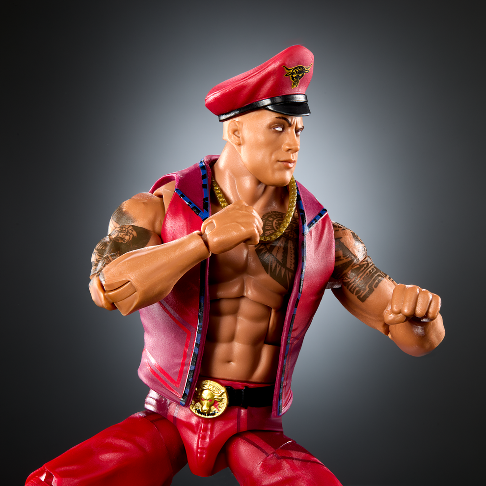 WWE x Street Fighter Elite Collection Series- The Rock "Final Boss" as M. Bison