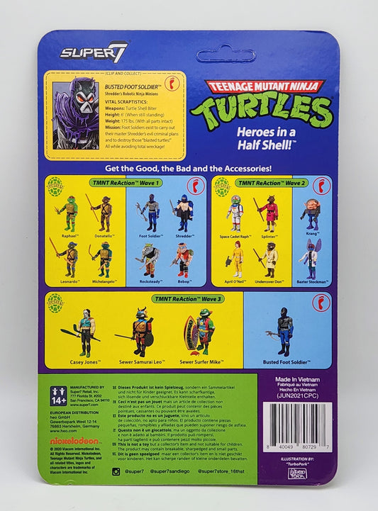 Super7 Reaction- Teenage Mutant Ninja Turtles- Damaged Foot Soldier