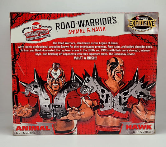 RSC Toys Unsanctioned Classic Superstars- Road Warriors (Animal & Hawk) Gray Variant