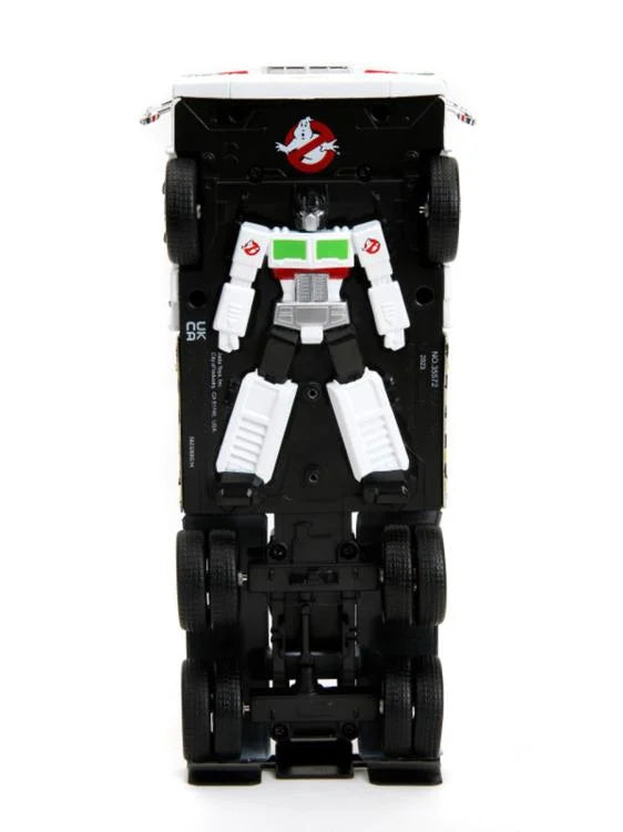 Ghostbusters x Transformers- Hollywood Rides- 40th Anniversary- G1 Optimus Prime (Ecto-1 Graphics) 1/24 Scale