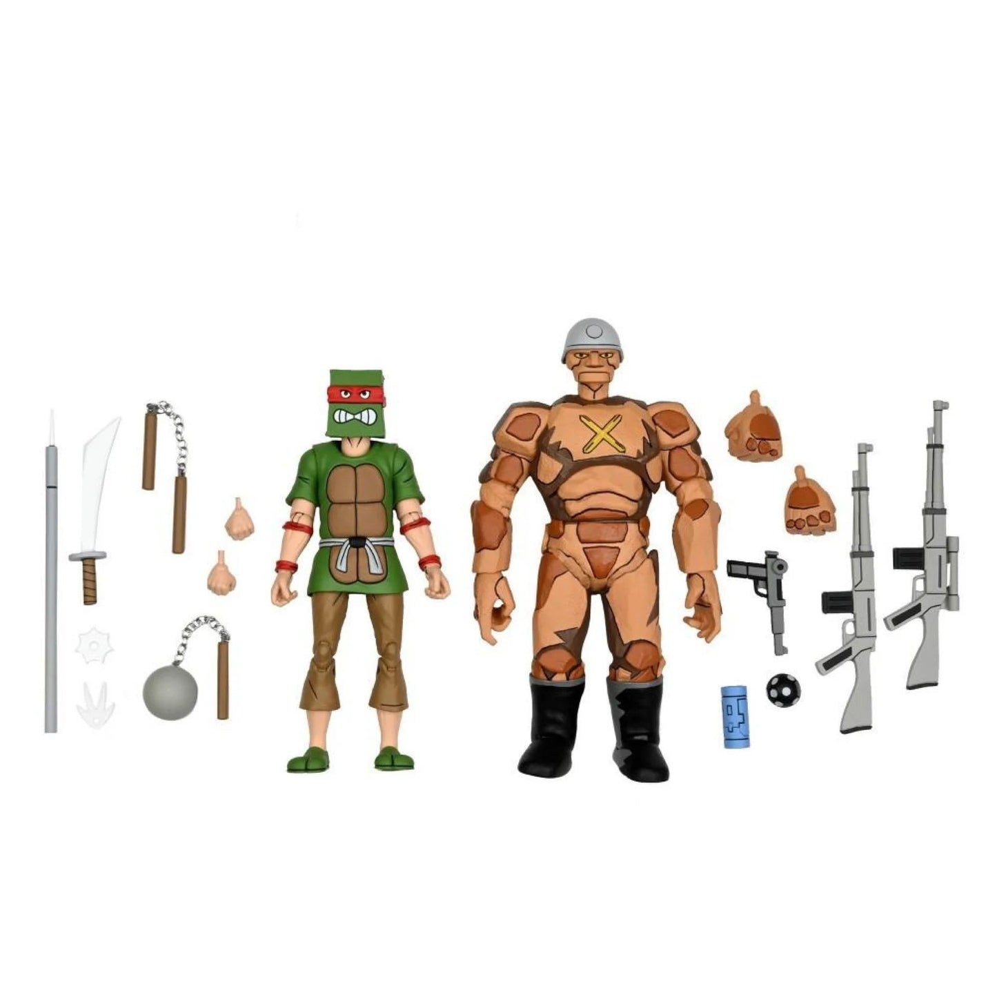 Teenage Mutant Ninja Turtles- Crooked Ninja Turtle Gang and Rock Soldier 2pk (Cartoon) NECA