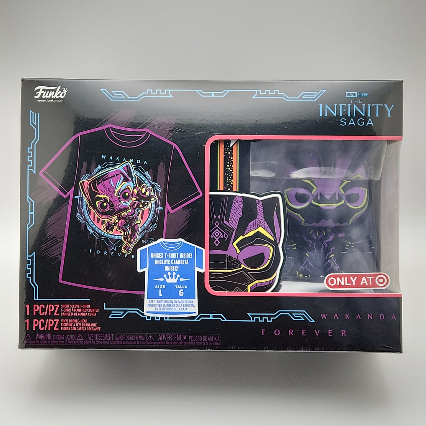 Funko Pop! & Tees- Black Panther (Infinity Saga) Large