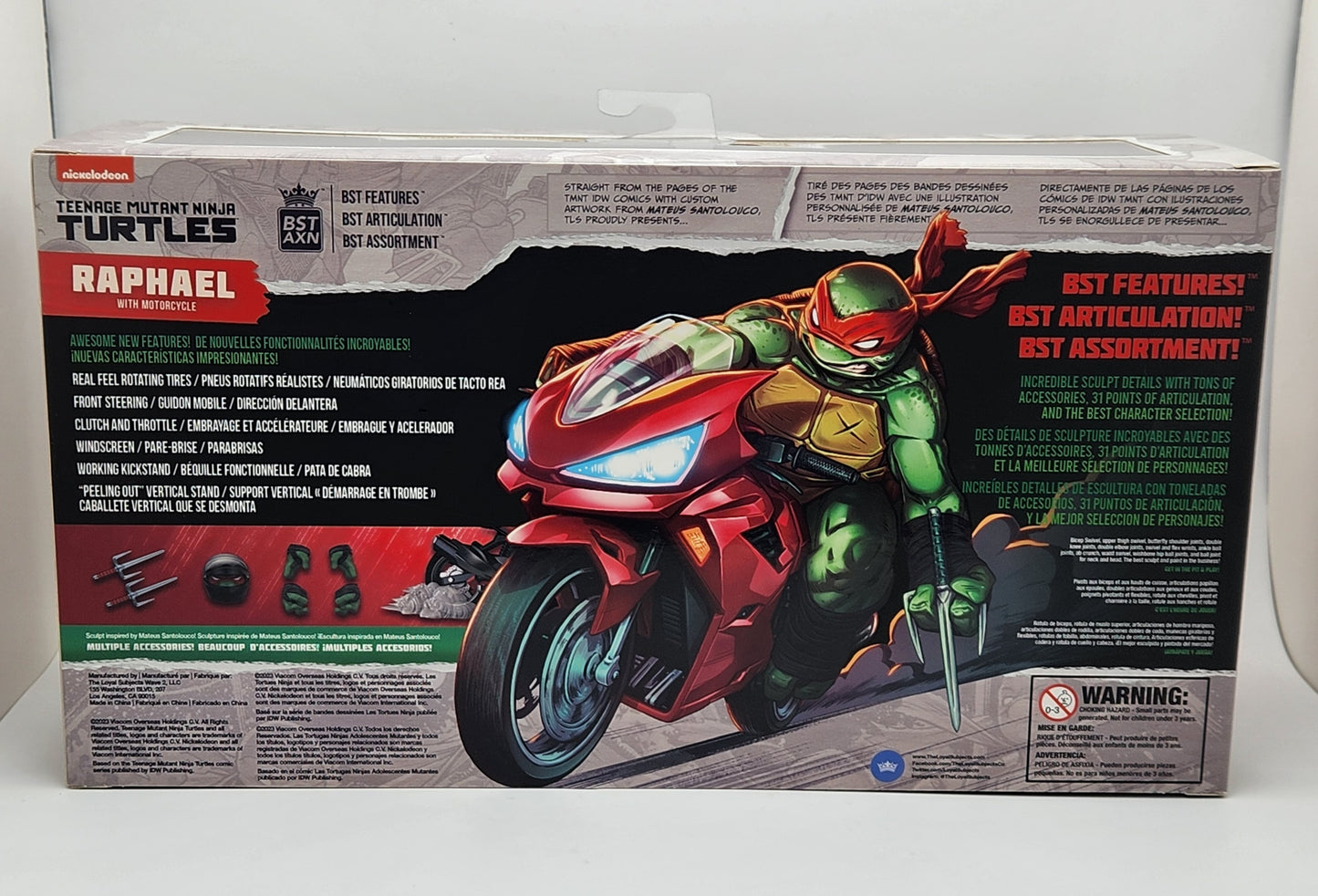 Teenage Mutant Ninja Turtles- Raphael with Motorcycle (BST AXN)