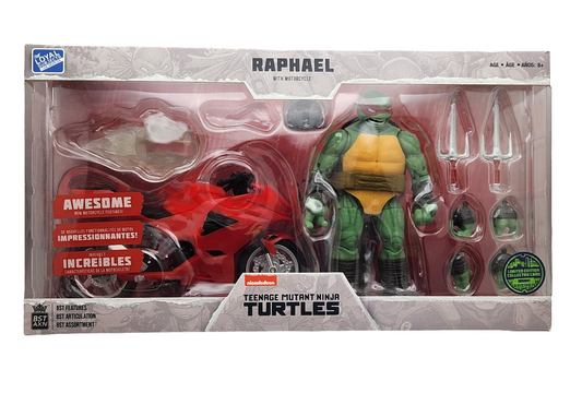 Teenage Mutant Ninja Turtles- Raphael with Motorcycle (BST AXN)