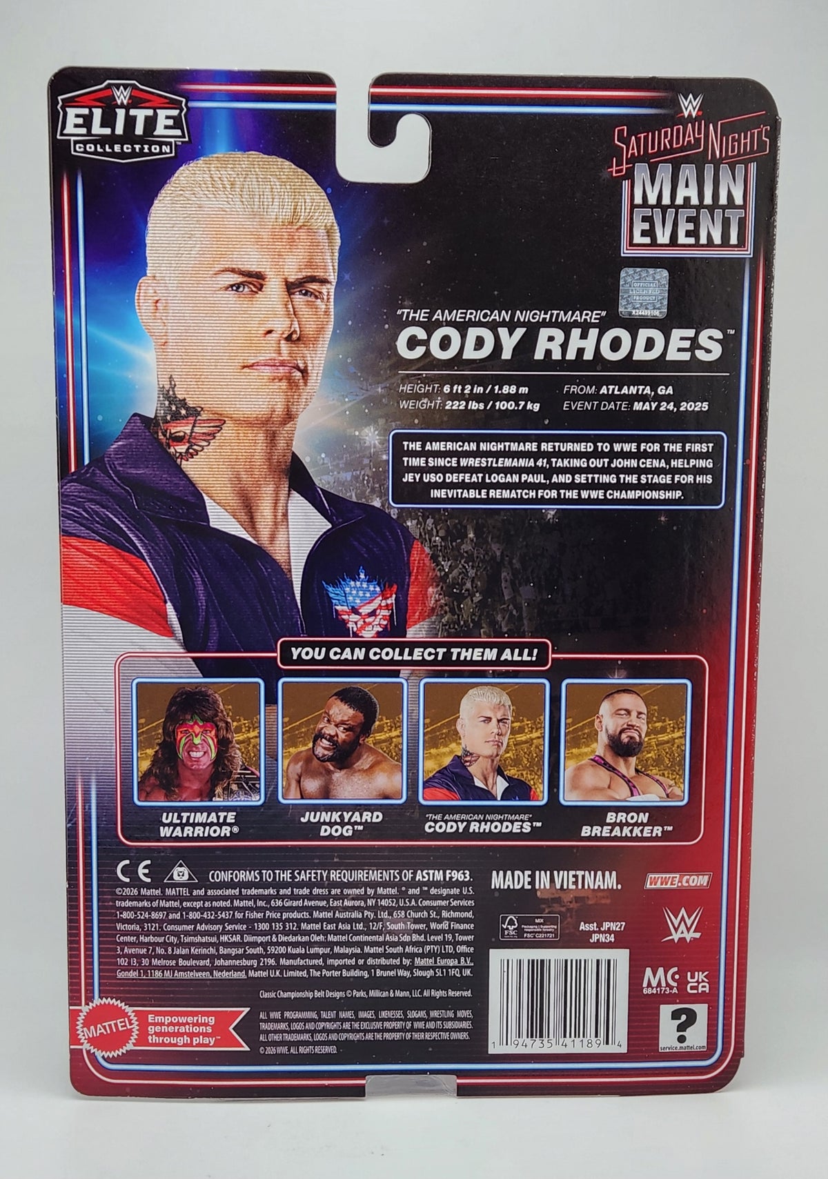 WWE Elite Collection Series- Saturday Night's Main Event- Series 2- Cody Rhodes