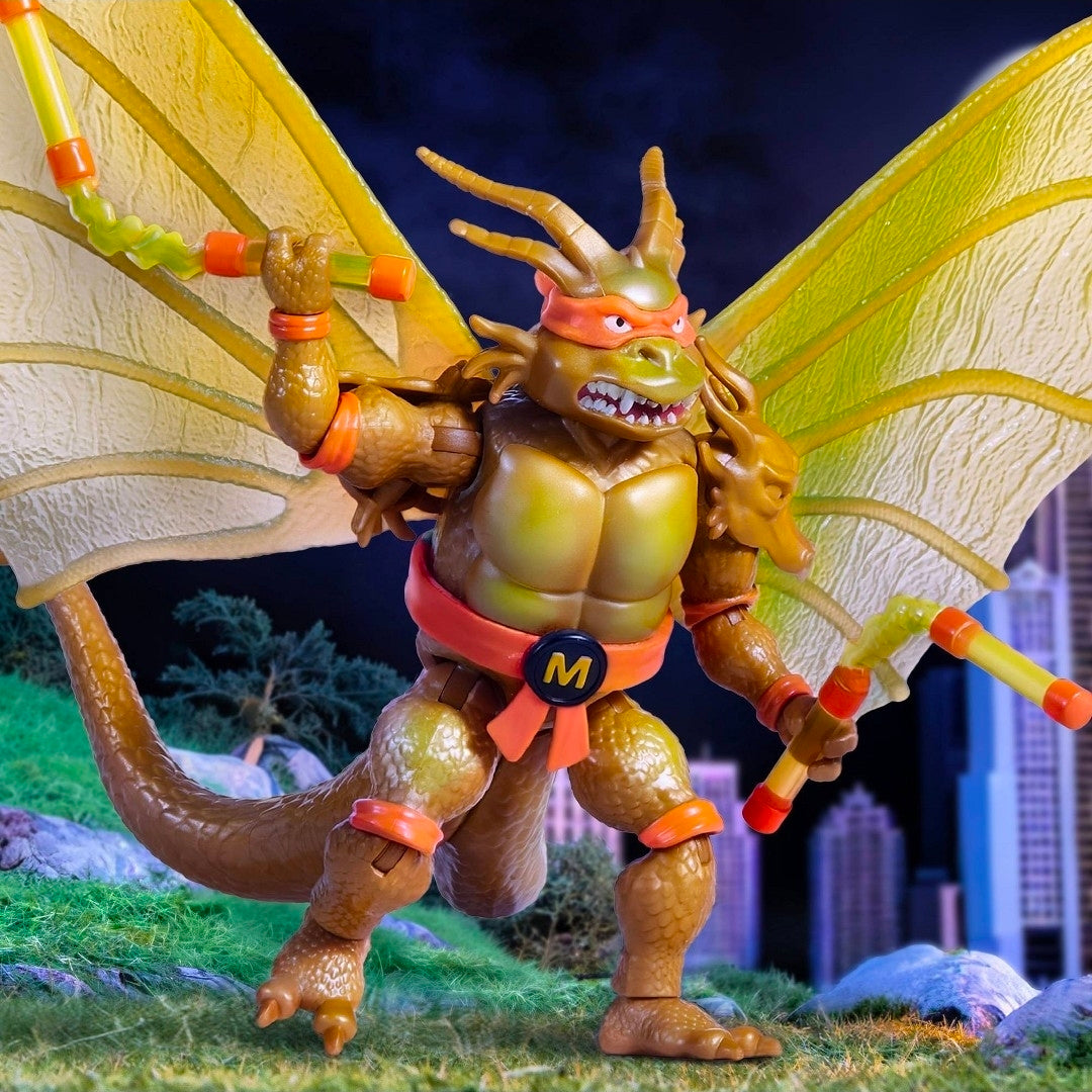 Teenage Mutant Ninja Turtles x Godzilla Mashups- Mikey x King Ghidorah (Three-Headed Mutant)