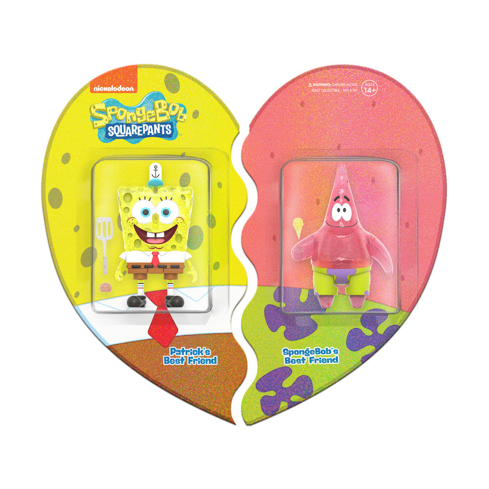 Super7 Reaction- Spongebob Squarepants- Spongebob & Patrick Glitter (2-pack)