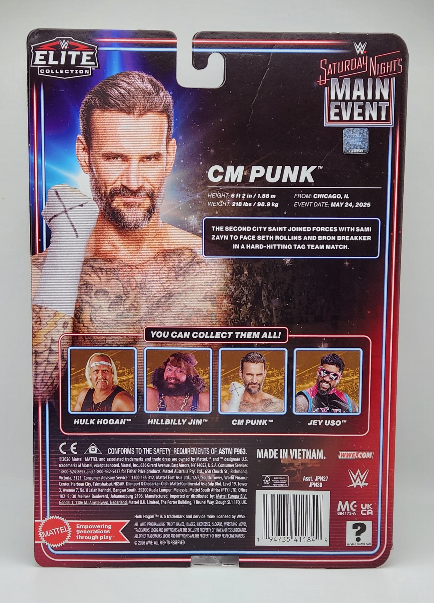 WWE Elite Collection Series- Saturday Night's Main Event Series 1- CM Punk