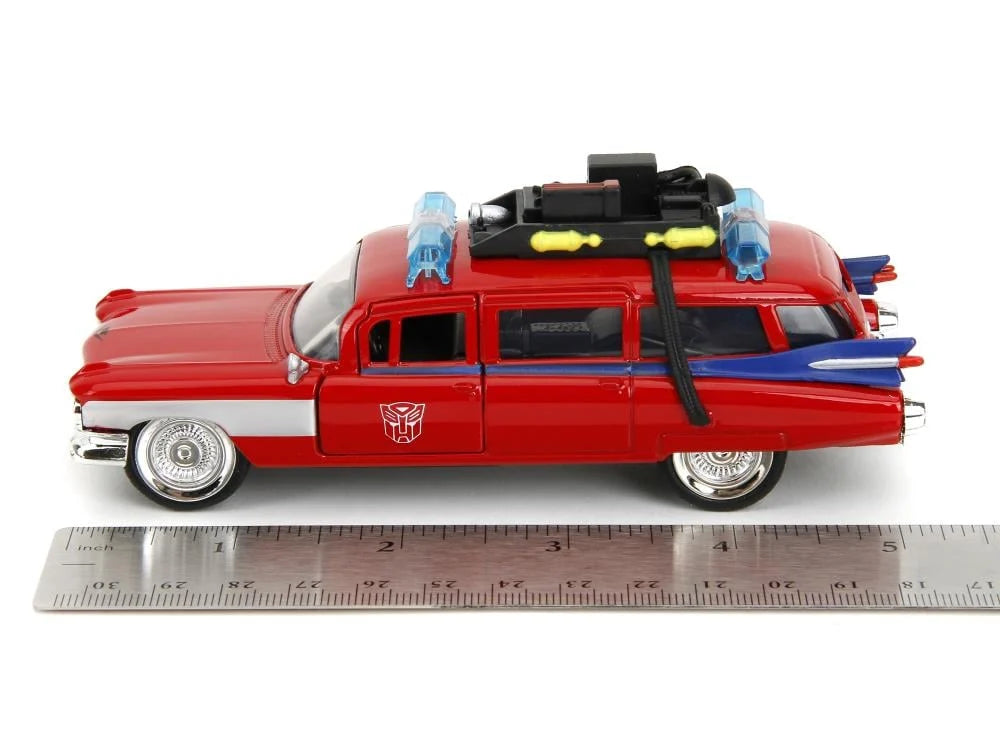 Ghostbusters x Transformers- Hollywood Rides- 40th Anniversary- Ecto-1 (Optimus Prime Graphics) 1/32 Scale