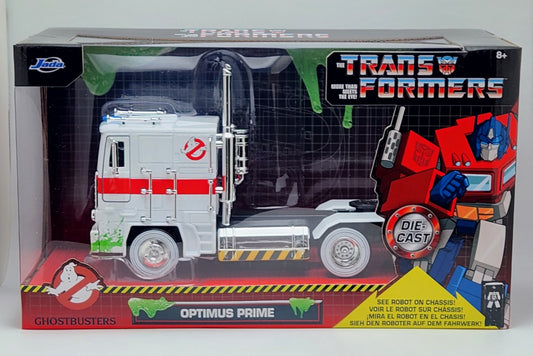 Ghostbusters x Transformers- Hollywood Rides- 40th Anniversary- G1 Optimus Prime (Ecto-1 Graphics) 1/24 Scale