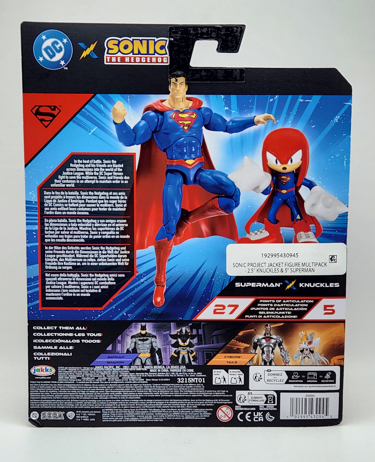 DC X Sonic the Hedgehog- Superman & Knuckles (Jakks Pacific)