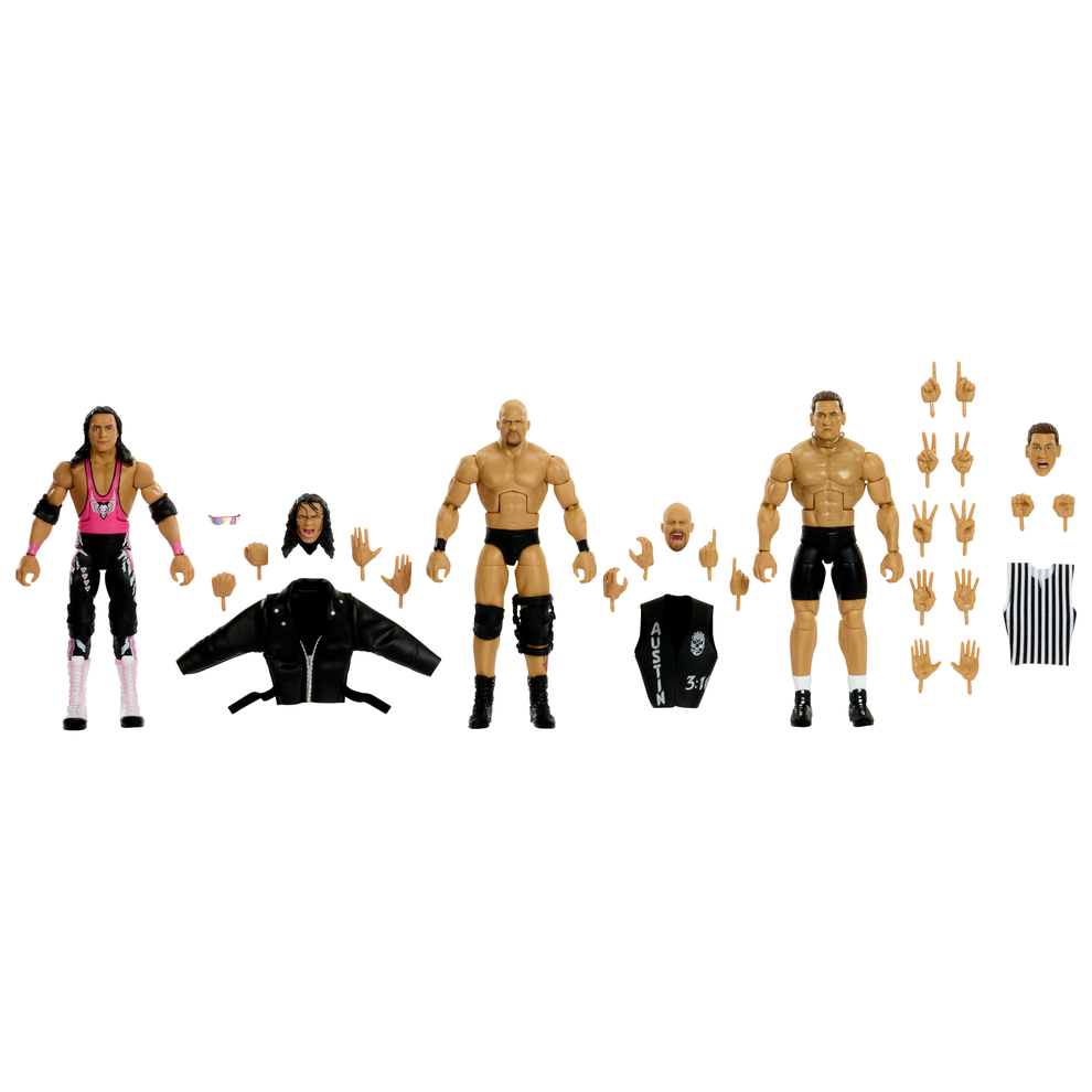 WWE Elite Collection Series- Wrestlemania XIII Submission Match- "Stone Cold" Steve Austin vs Bret "The Hitman" Hart (3-pack)