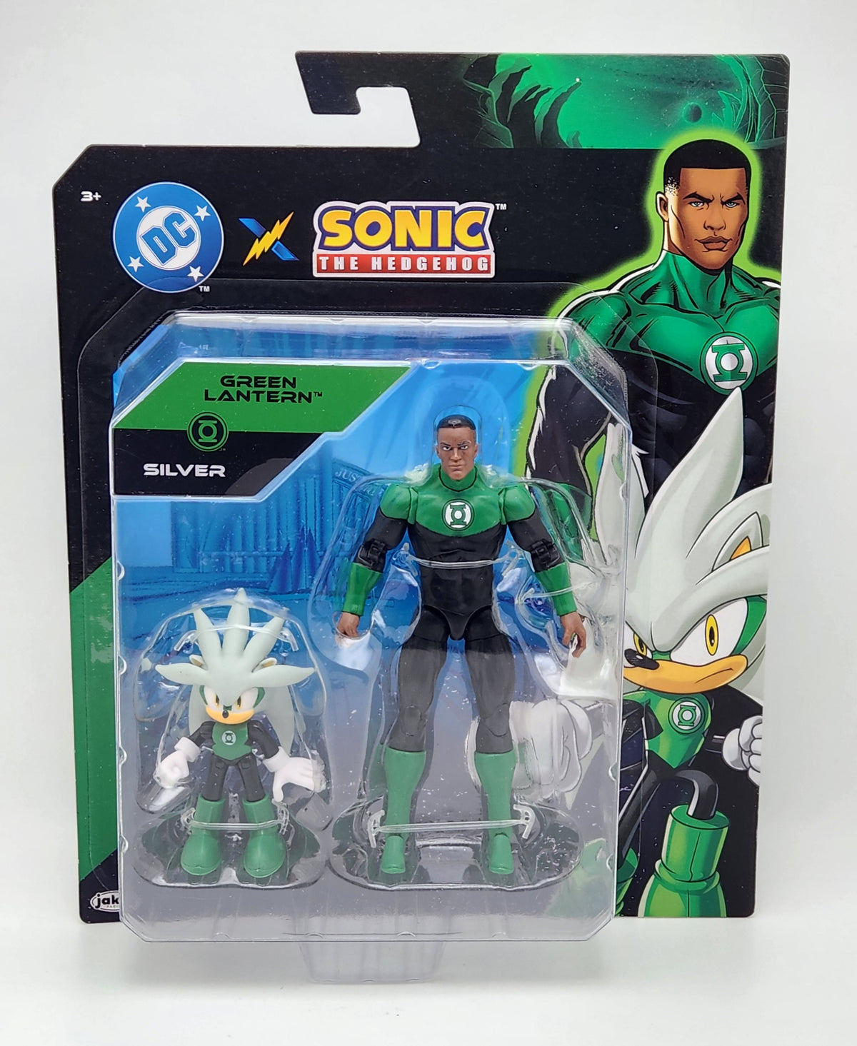 DC X Sonic the Hedgehog- Green Lantern & Silver (Jakks Pacific)