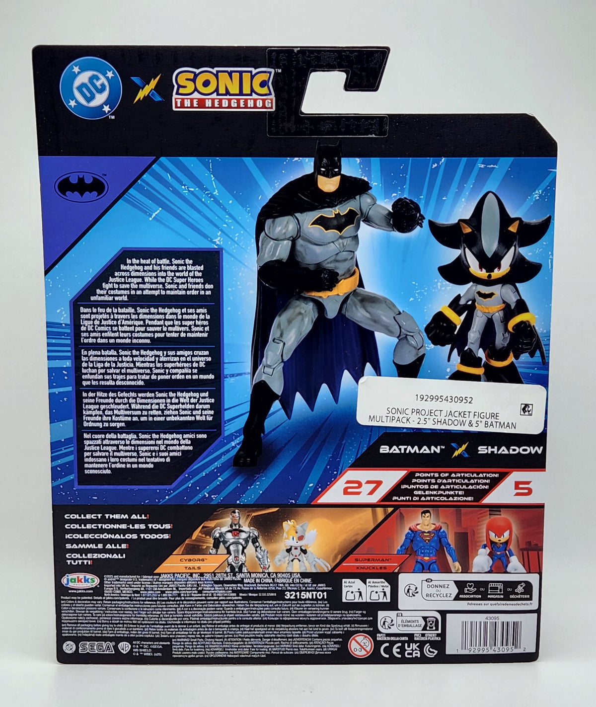 DC X Sonic the Hedgehog- Batman & Shadow (Jakks Pacific)