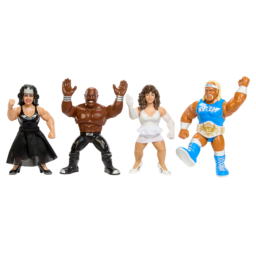 WWE Retro Superstars- Series 17- Miss Elizabeth- Hulk Hogan as "Rip", Zeus, Sensational Queen Sherri (4-pack)