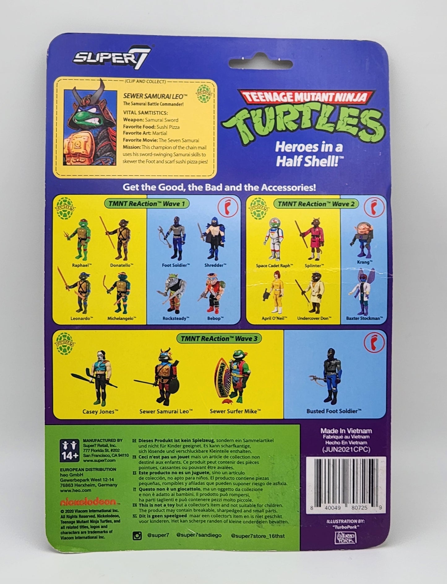Super7 Reaction- Teenage Mutant Ninja Turtles- Samurai Leonardo