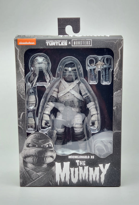 Teenage Mutant Ninja Turtles x Universal Monsters- Ultimate Michelangelo as The Mummy (B&W Version) NECA