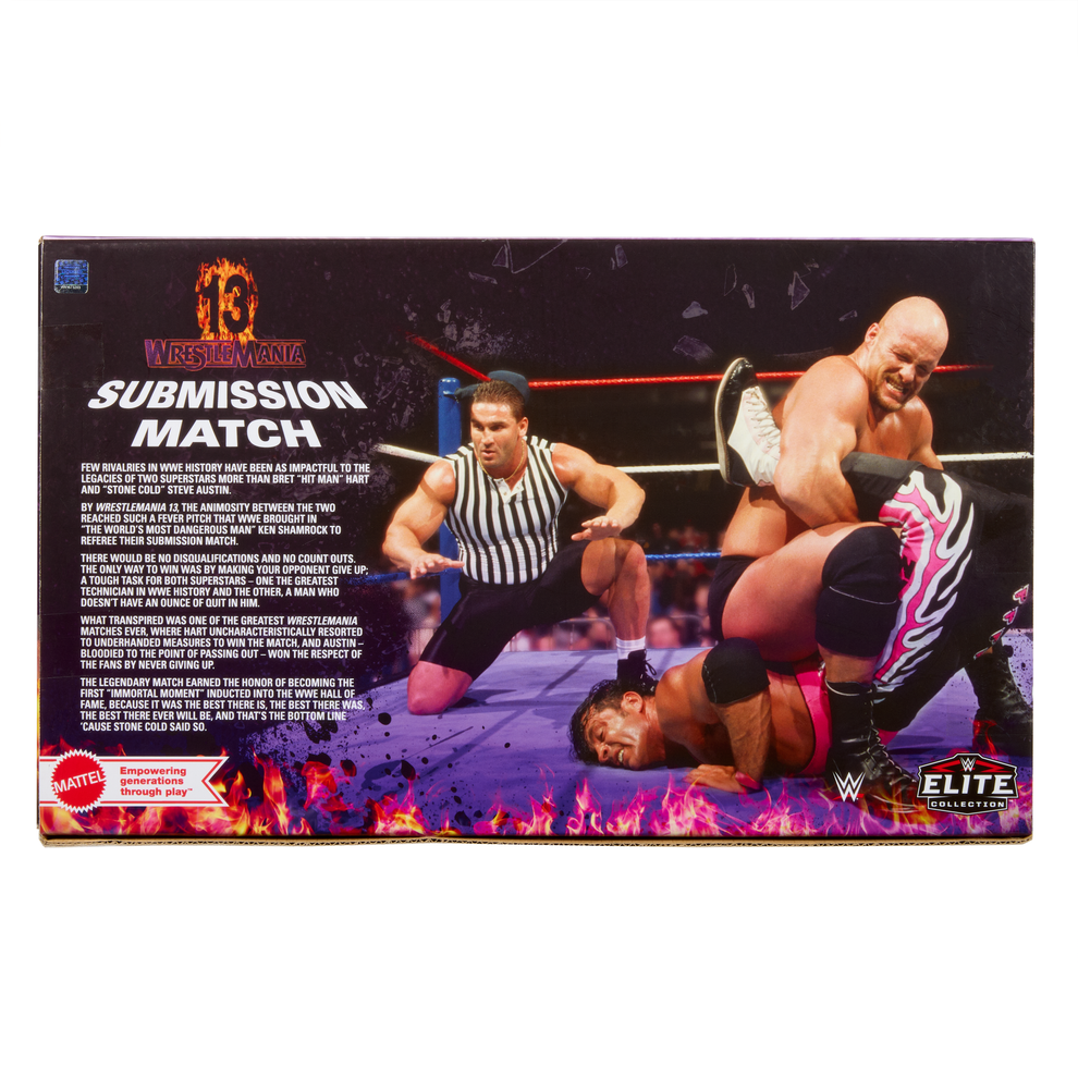 WWE Elite Collection Series- Wrestlemania XIII Submission Match- "Stone Cold" Steve Austin vs Bret "The Hitman" Hart (3-pack)