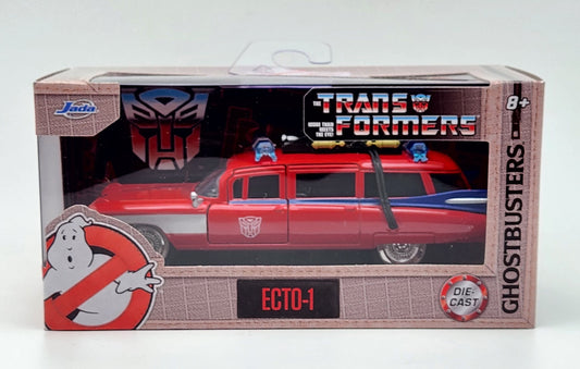 Ghostbusters x Transformers- Hollywood Rides- 40th Anniversary- Ecto-1 (Optimus Prime Graphics) 1/32 Scale