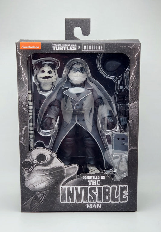 Teenage Mutant Ninja Turtles x Universal Monsters- Ultimate Donatello as The Invisible Man (B&W Version) NECA