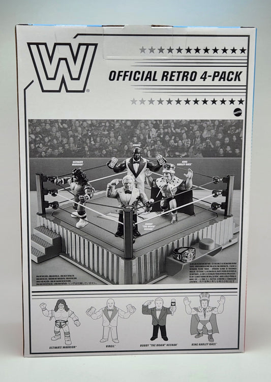 WWE Retro Superstars- Series 18- Ultimate Warrior, Virgil, Bobby "The Brain Heenan, King Harley Race (4-pack)