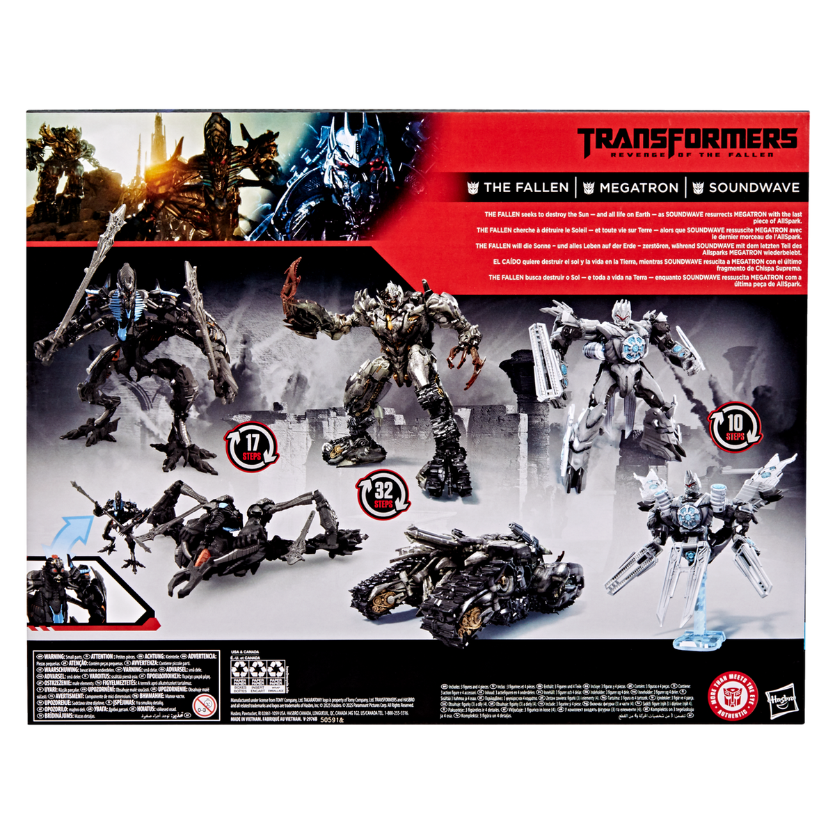Transformers Studio Series- Revenge of the Fallen- Megatron, The Fallen, Soundwave (3-pack)