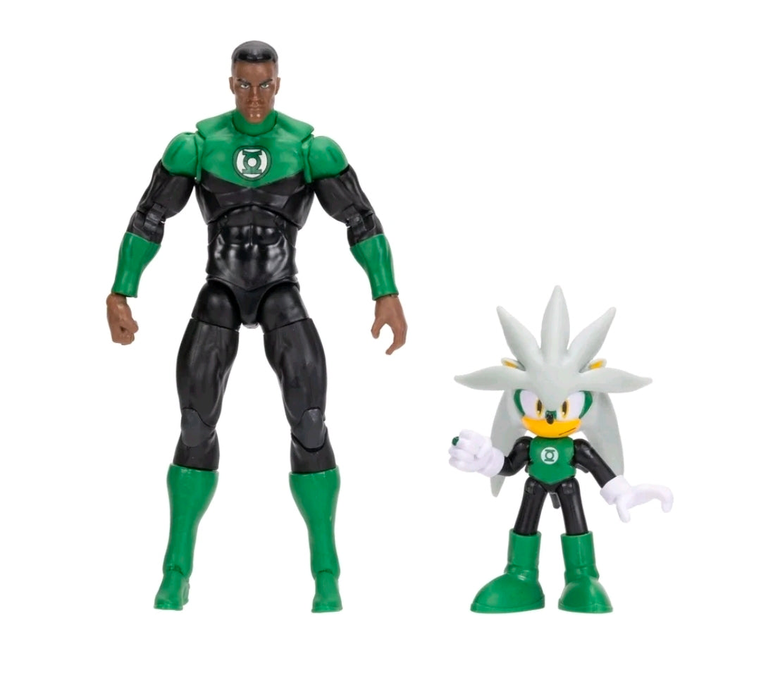DC X Sonic the Hedgehog- Green Lantern & Silver (Jakks Pacific)