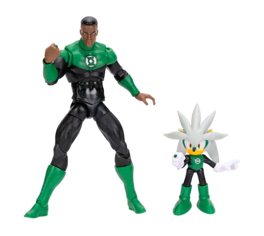 DC X Sonic the Hedgehog- Green Lantern & Silver (Jakks Pacific)