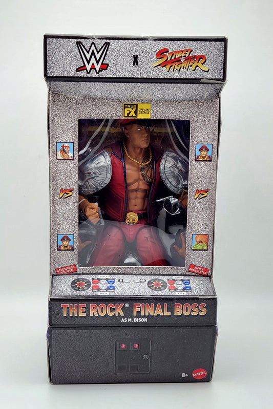 WWE x Street Fighter Elite Collection Series- The Rock "Final Boss" as M. Bison