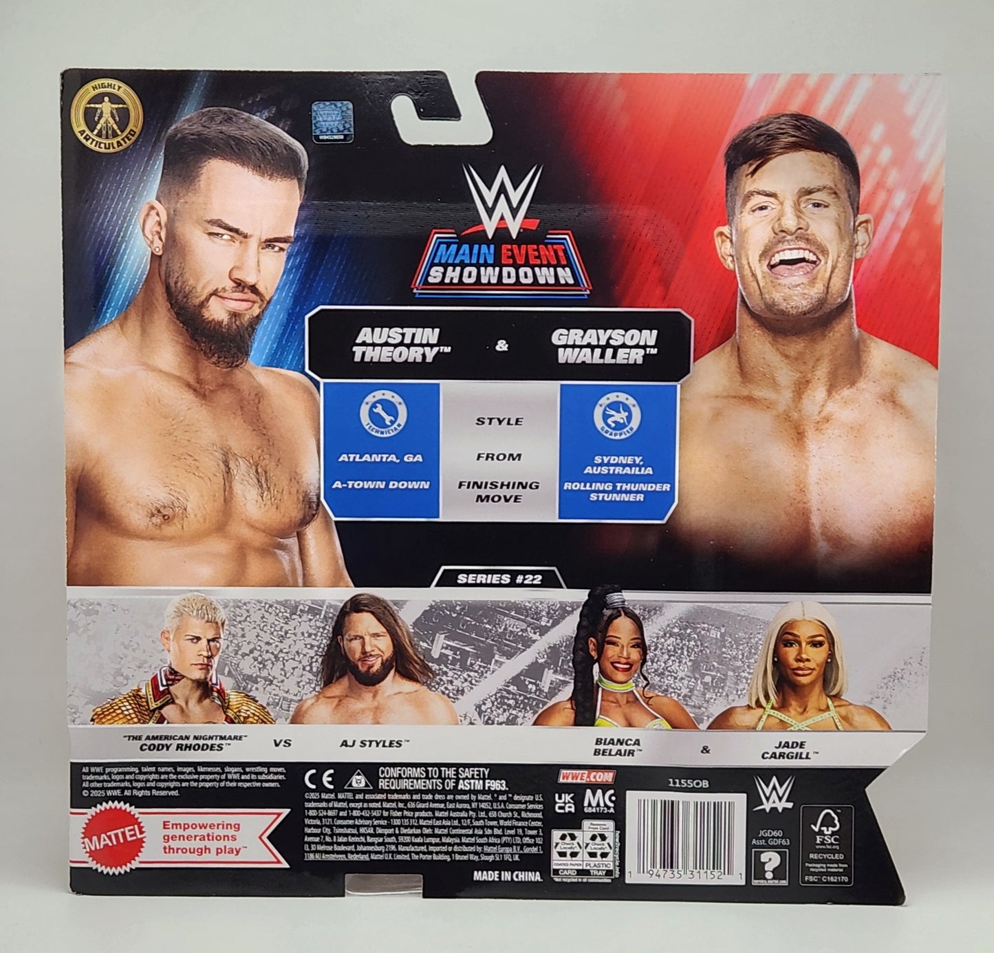 WWE Main Event Showdown- Austin Theory & Grayson Waller (2-pack)