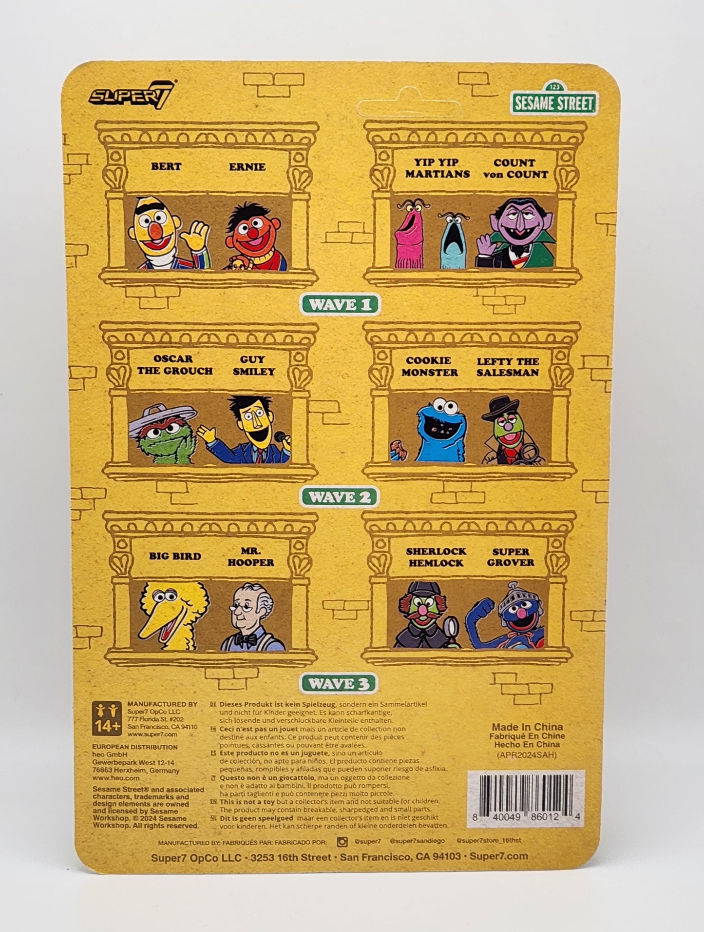 Super7 Reaction- Sesame Street- Sherlock Hemlock