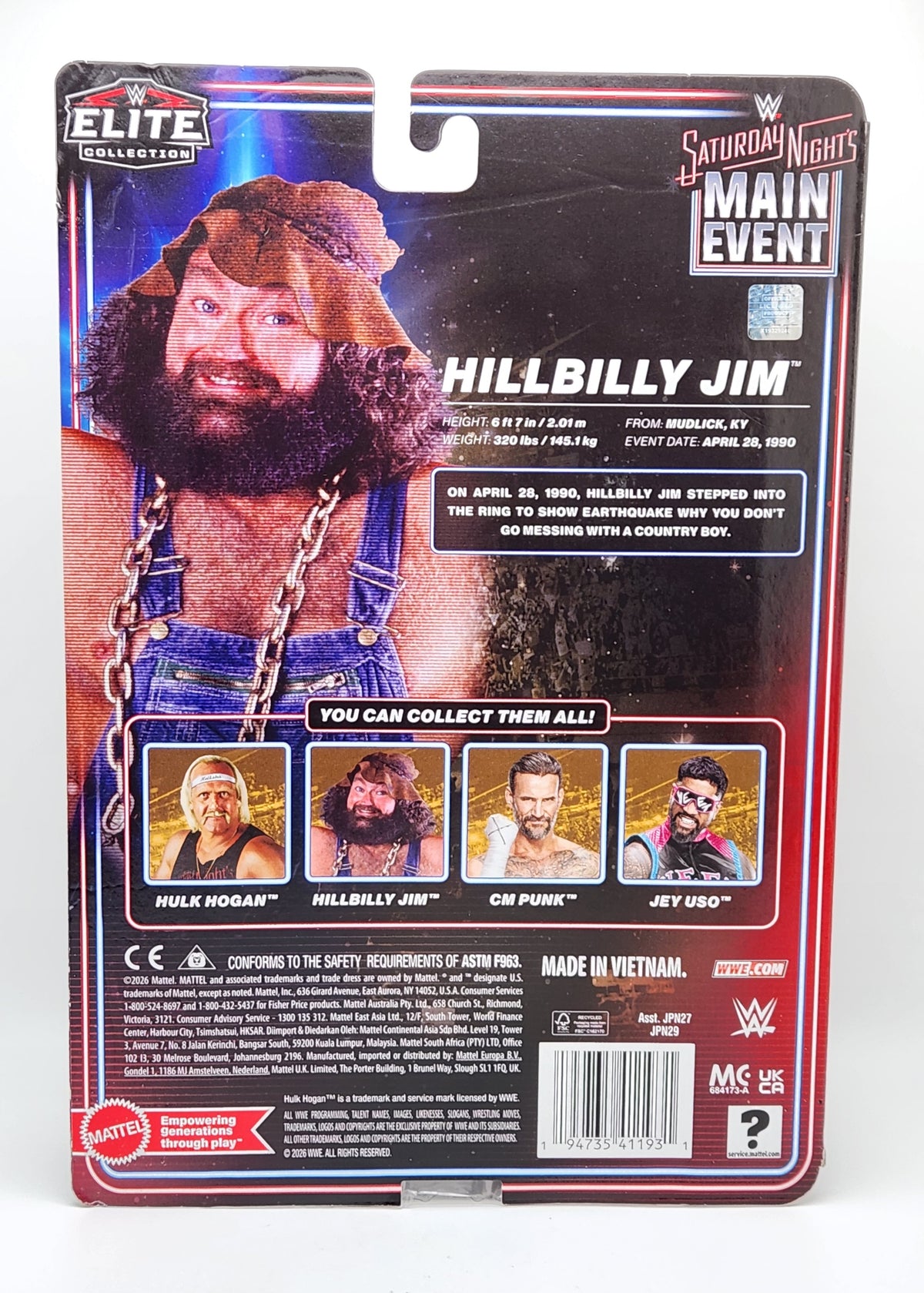 WWE Elite Collection Series- Saturday Night's Main Event Series 1- Hillbilly Jim